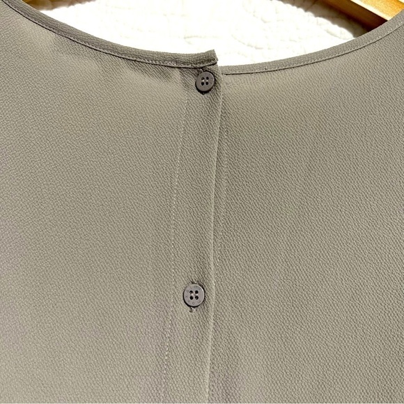 MONK & LOU Grey Oversized Cropped Chiffon Blouse, Size X-Small - #253 - Picture 5 of 11